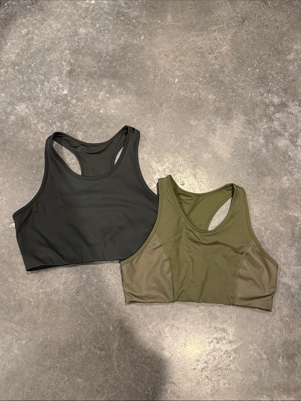 Black and Olive Green Racerback Sports Bras - Set of 2 CORE10